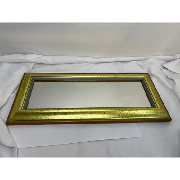 Vintage Ornate Mirror Gold Frame 13x 6 inch - Picture 2 of 7